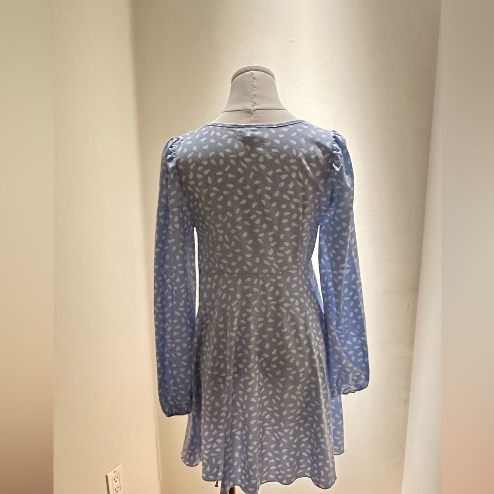 Chic Blue Patterned Dress - Picture 12 of 13